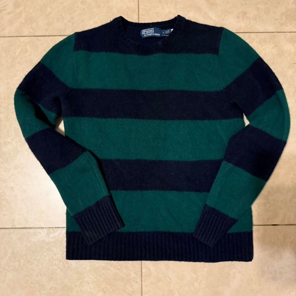 Polo-ralph-lauren Men's Green and Navy Jumper